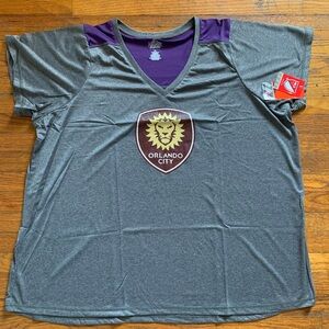 Majestic Orlando City FC V-Neck Shirt Womens XXL New with Tags